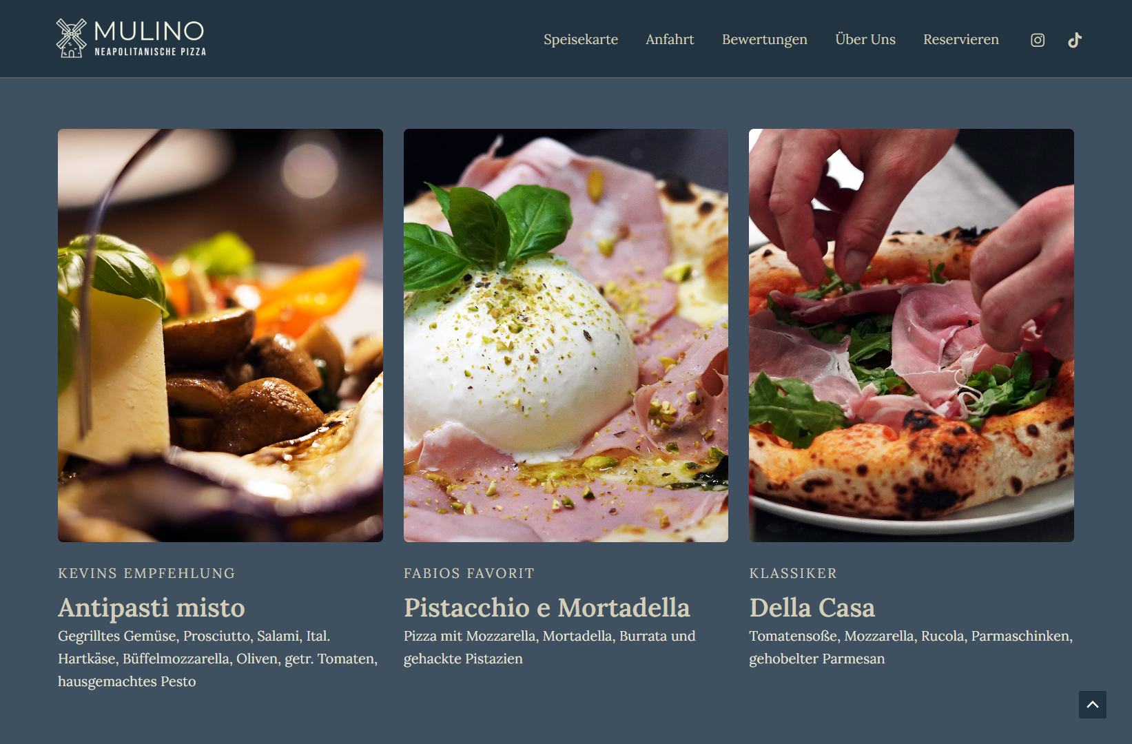 Pizzeria Website Screenshot